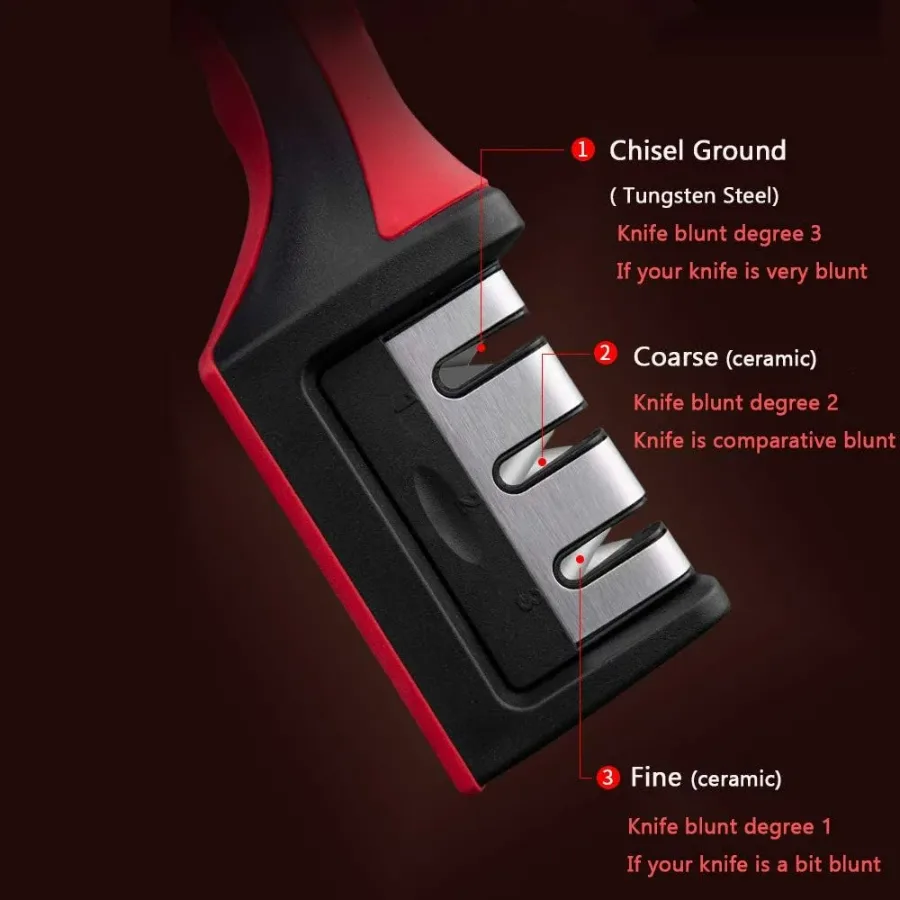 Premium Knife Sharpener, with 3-Stage Blades Sharpener Stone β photo 3