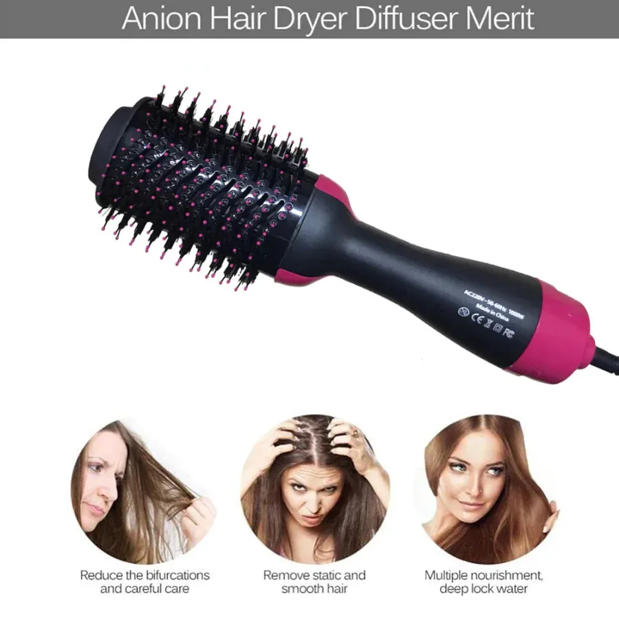 Hair Dryer And Styler Hot Air Brush- 1000W β photo 6