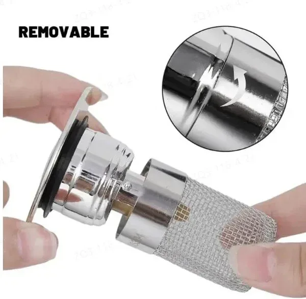 Universal Bathroom Sink Drain Stopper Double layer filtration — photo 6
