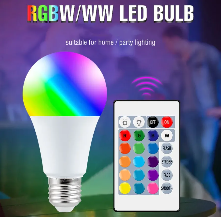 Color Changing RGB LED Bulb Lamp Light with Remote Control β photo 3