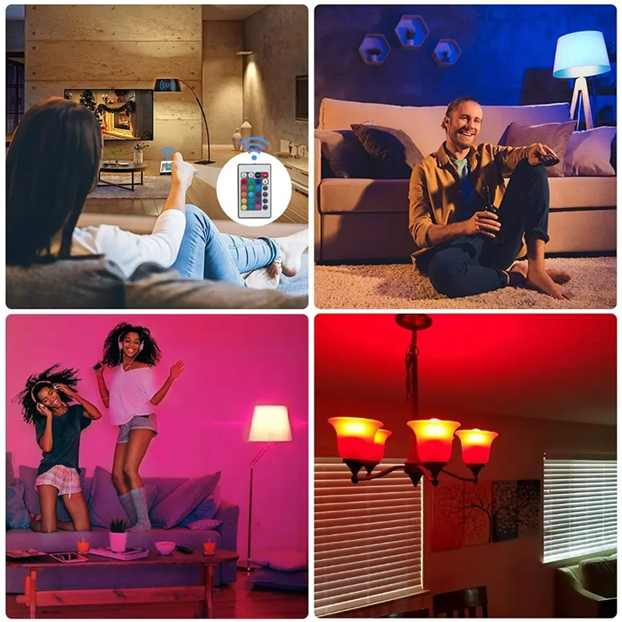 Color Changing RGB LED Bulb Lamp Light with Remote Control β photo 4