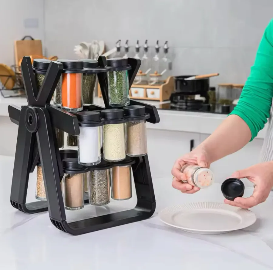 18 Jar Rotating Countertop Spice Racks Kitchen Shelf β photo 2