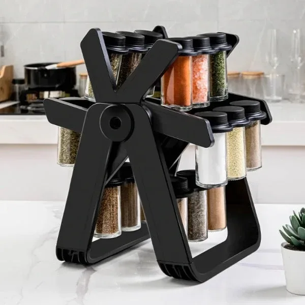 18 Jar Rotating Countertop Spice Racks Kitchen Shelf — photo 3