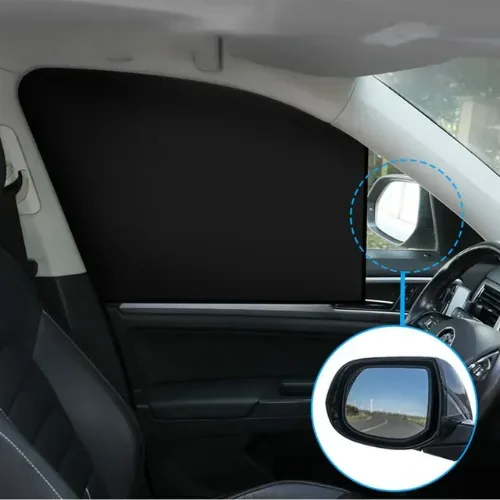 Car Front Side Window Sun Shade UV Protection Polyester Magnetic Car Sunshade Curtain (Driver Side, 62x48x33cm) β photo 3