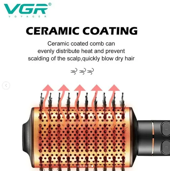 VGR Rotating Hot Air Brush Comb V494 - Black β photo 3