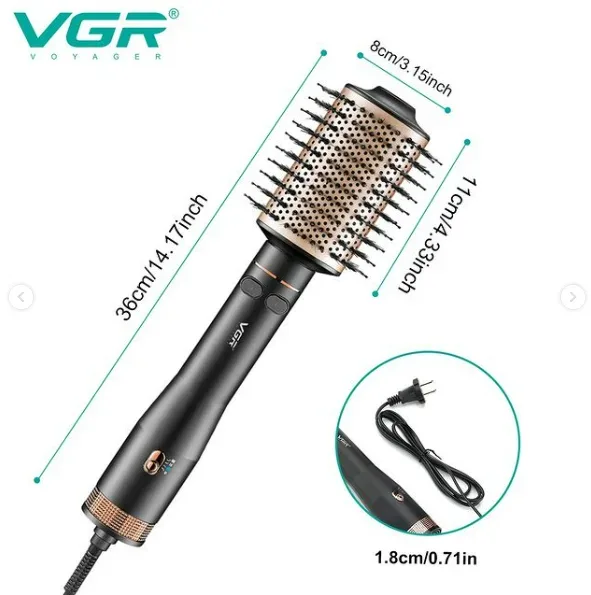 VGR Rotating Hot Air Brush Comb V494 - Black — photo 6