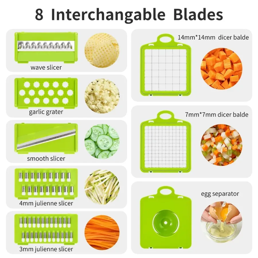 Multifunctional Vegetable Cutter Food Cutter Potato Cutter, Egg Separator Slicer β photo 3