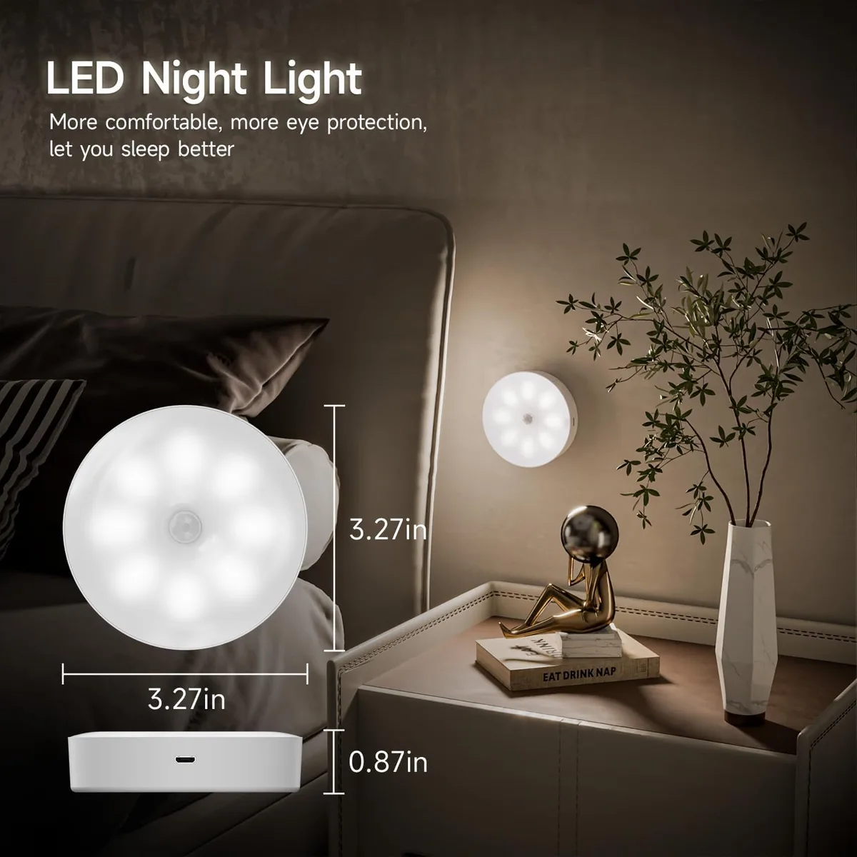 LED Night Light Lamp Rechargeable — photo 2
