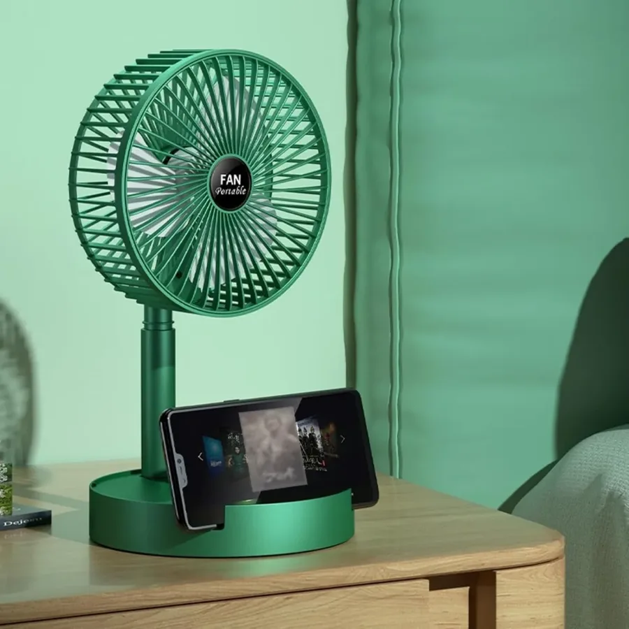 Foldable Desk Fan 3 Speeds, 180° Tilt Adjustable Rechargeable Fan with Low Noise & Long Battery Life — photo 2