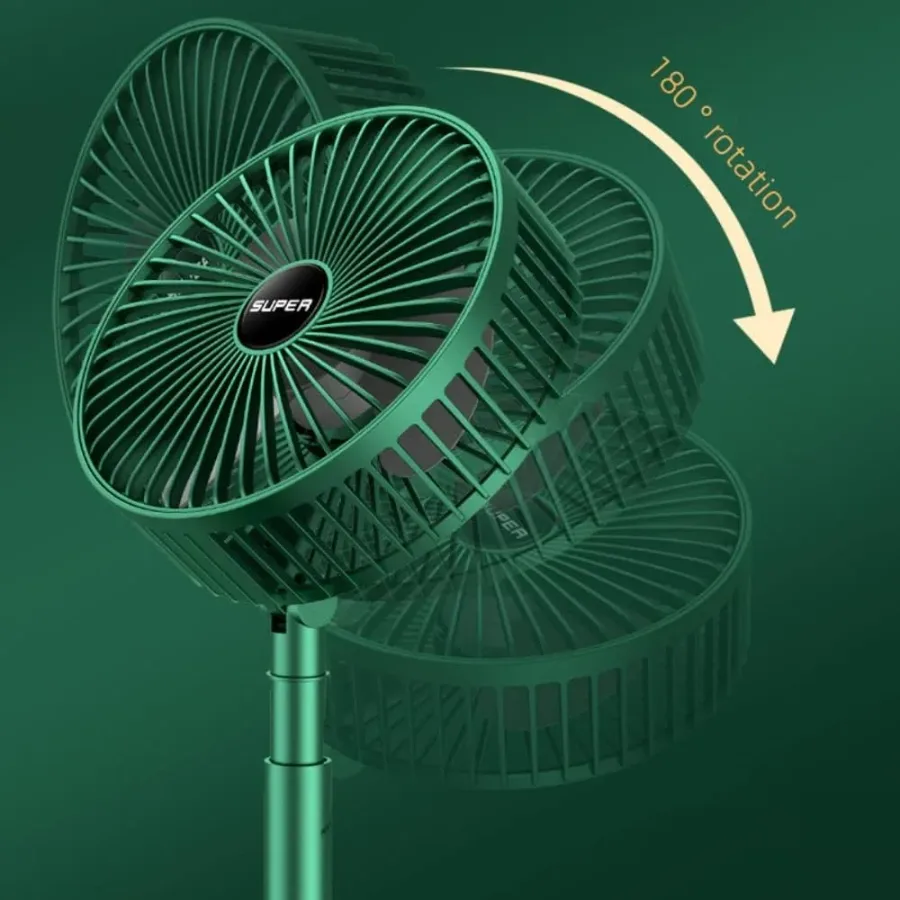 Foldable Desk Fan 3 Speeds, 180° Tilt Adjustable Rechargeable Fan with Low Noise & Long Battery Life — photo 6