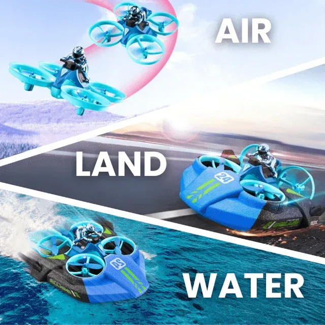 RC Drone 3 in 1 Sea-Land-Air Mode Waterproof Hovercraft Toy β photo 4