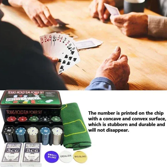 Texas Hold'em Poker Set 200 Pcs with Mat β photo 2