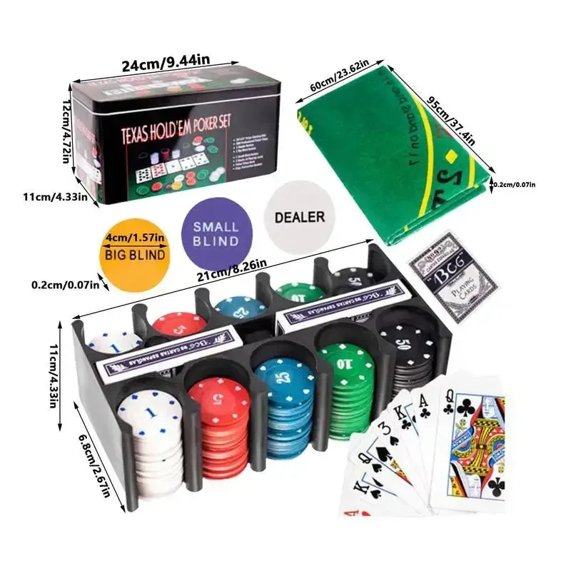 Texas Hold'em Poker Set 200 Pcs with Mat — photo 5