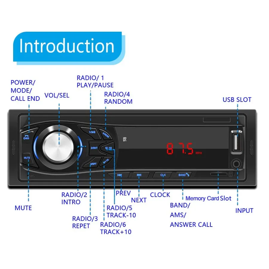 CAR RADIO MP3 AUDIO PLAYER SUPPORT FM / USB / SD CARD / BLUETOOTH — photo 5