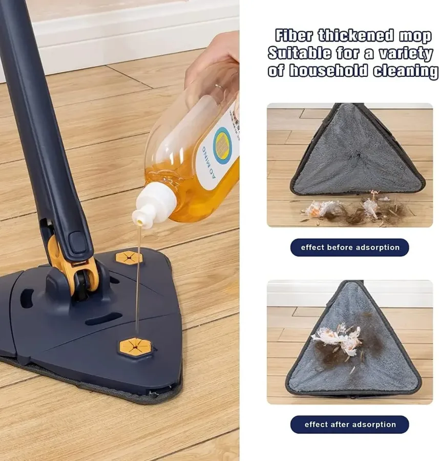360° Triangle Mop | Self-Wringing Wet & Dry Microfiber Mop — photo 6