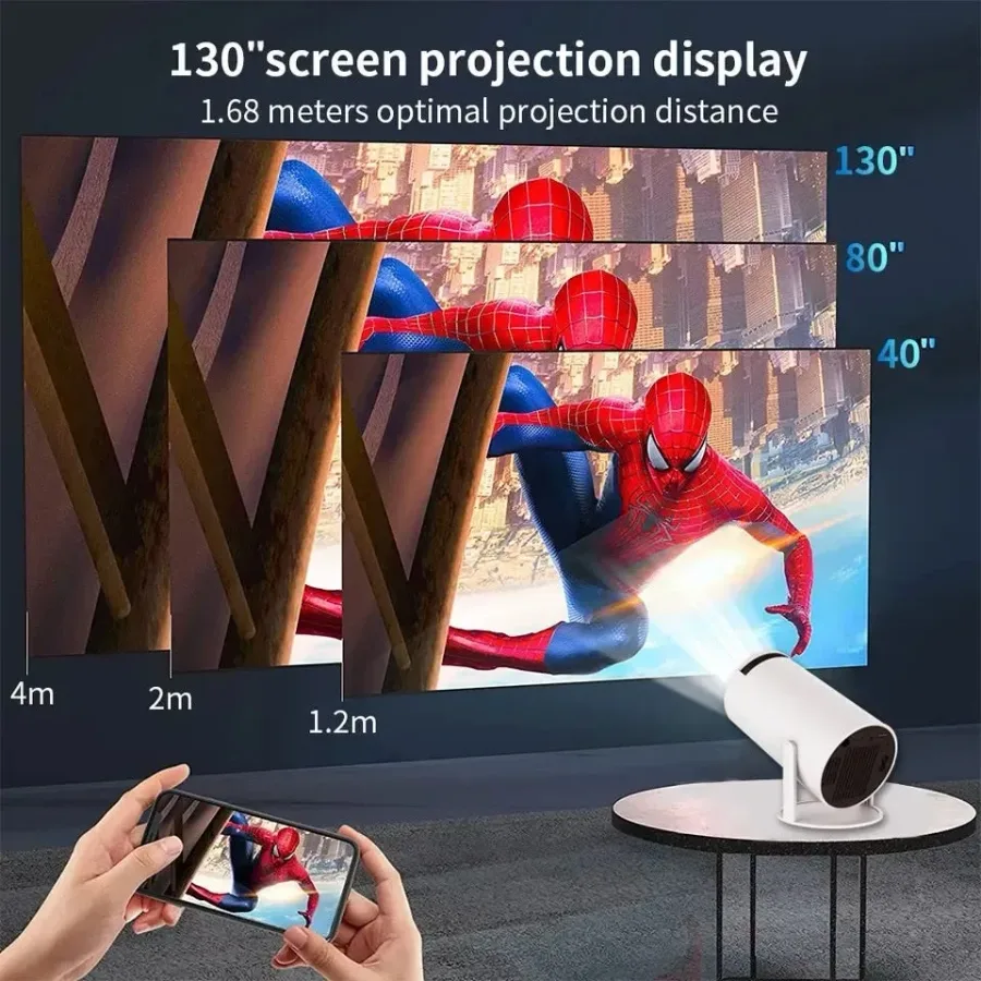 4K Mini Projector HY300: Full HD Home Theater, 4K Android Smart Bluetooth WiFi TV Projector — photo 4