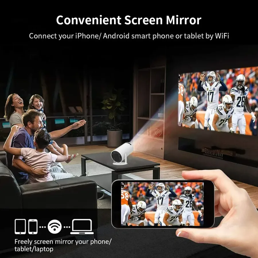 4K Mini Projector HY300: Full HD Home Theater, 4K Android Smart Bluetooth WiFi TV Projector β photo 6
