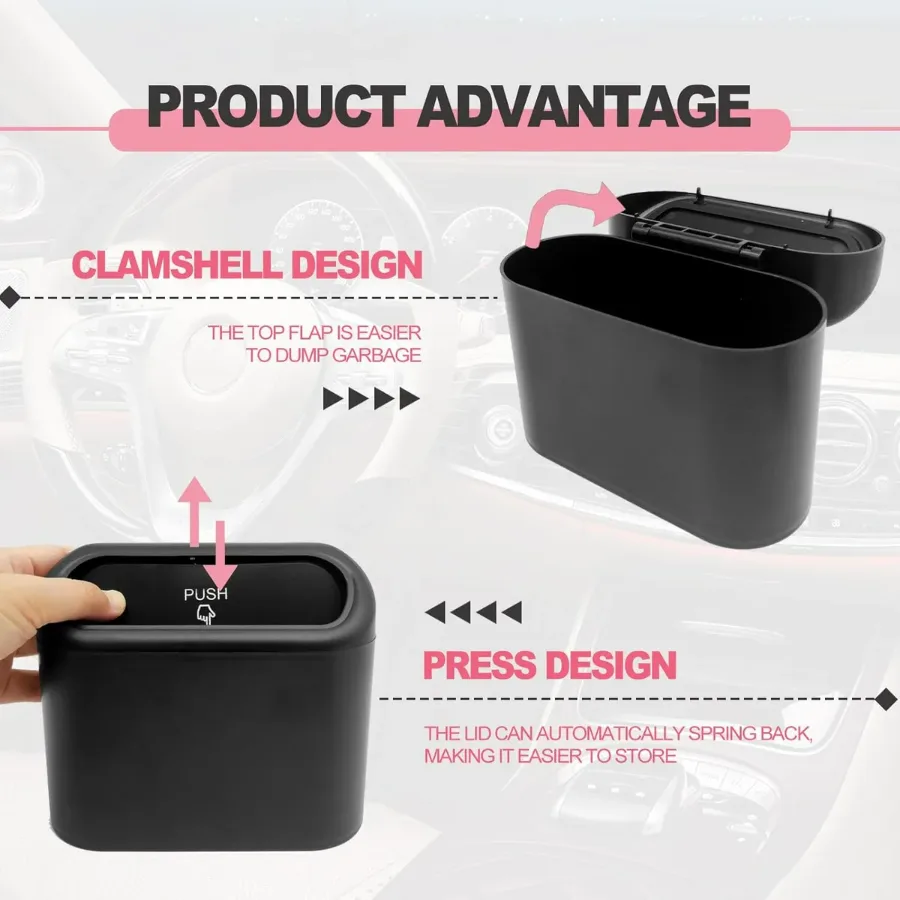Car Trash Can with Lid Leakproof — photo 6