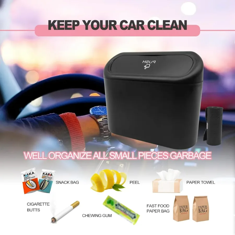 Car Trash Can with Lid Leakproof — photo 8