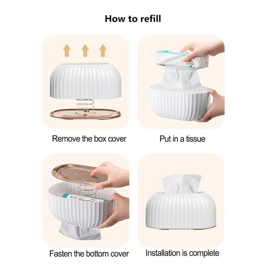Automatic Lifting Tissue Box Napkin Storage Organizer β photo 4