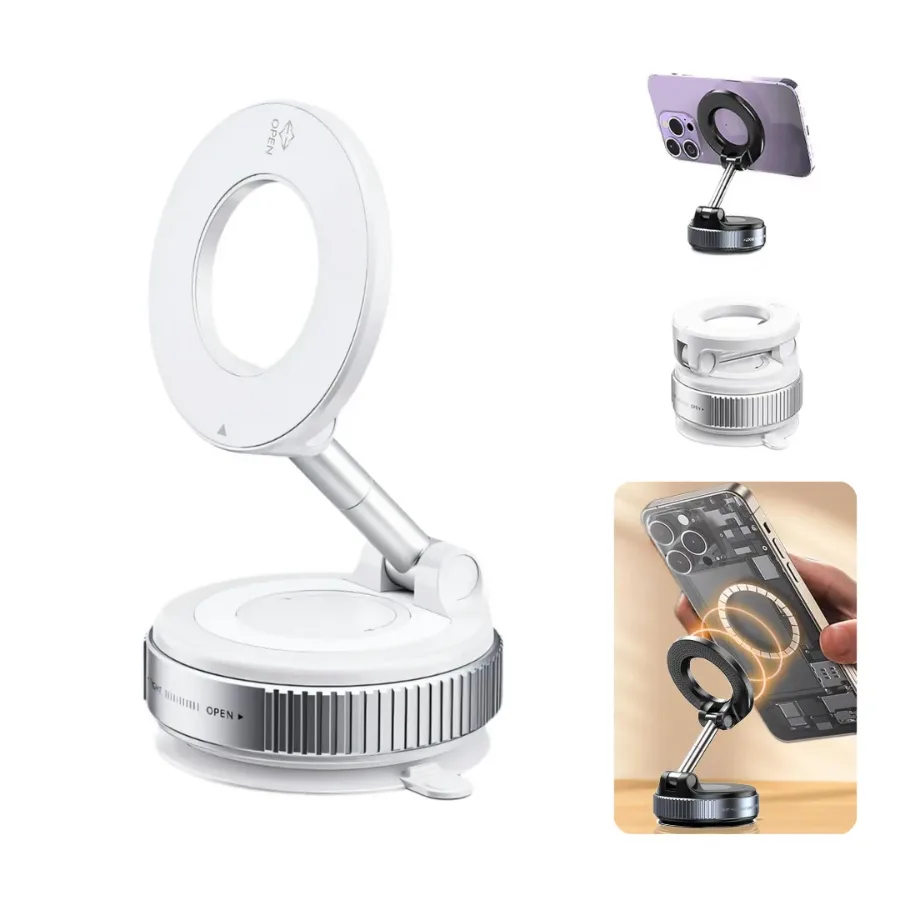 Magnetic Car Phone Mount – Upgraded Vacuum Suction Holder, 360° Adjustable Dashboard & Windshield Bracket — photo 2