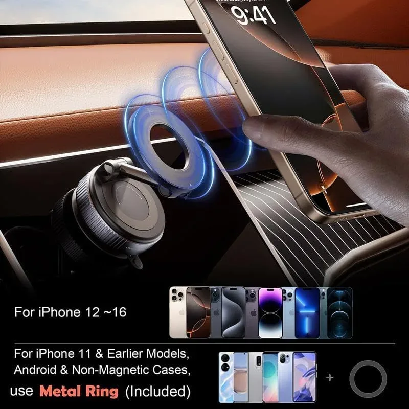Magnetic Car Phone Mount – Upgraded Vacuum Suction Holder, 360° Adjustable Dashboard & Windshield Bracket — photo 4