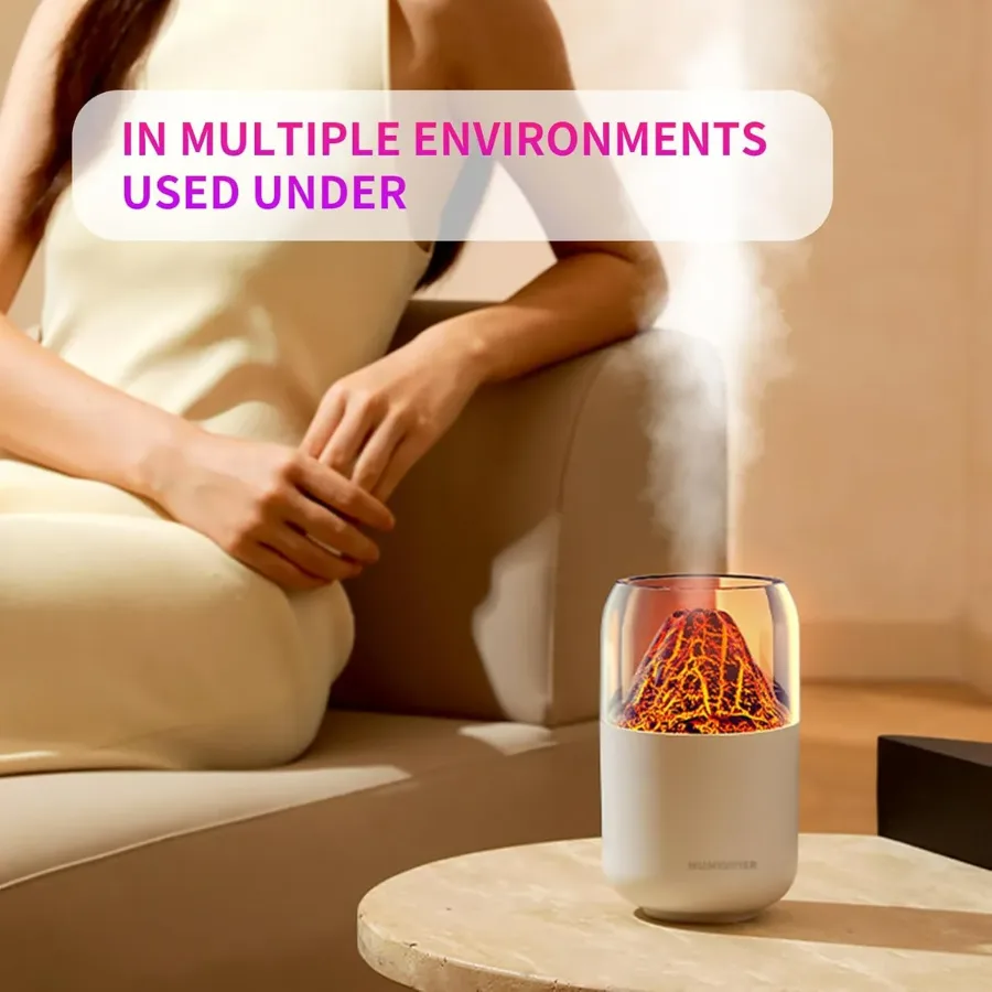 Mini Volcano Cool Mist Humidifier – 300ml Air Moisturizer with LED — photo 7