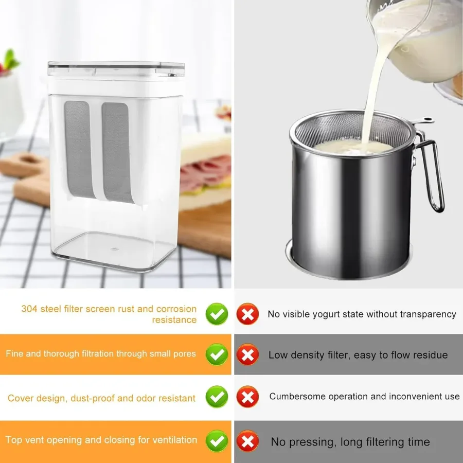 Greek Yogurt Strainer 1100ml – Multi-Purpose Yogurt Maker — photo 9