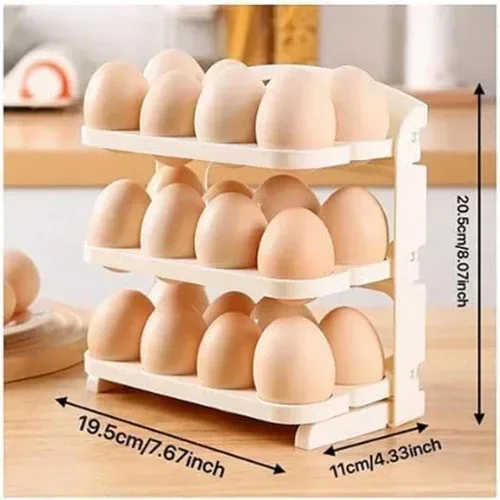 Modern Egg Storage Rack Organizer – 3 Tier Rolling Egg Holder — photo 6