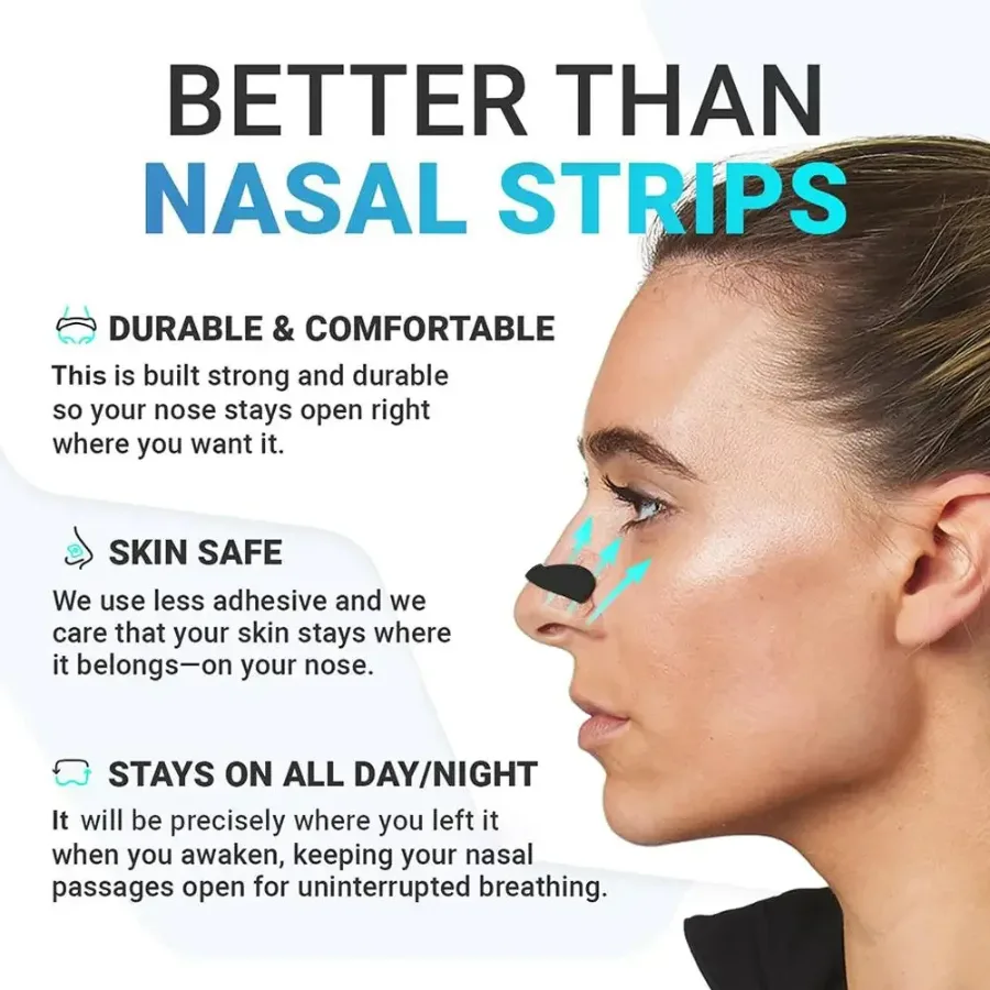 Magnetic Nasal Strips Snoring Relief Kit with Nose Clip - Breathing enhancer β photo 2