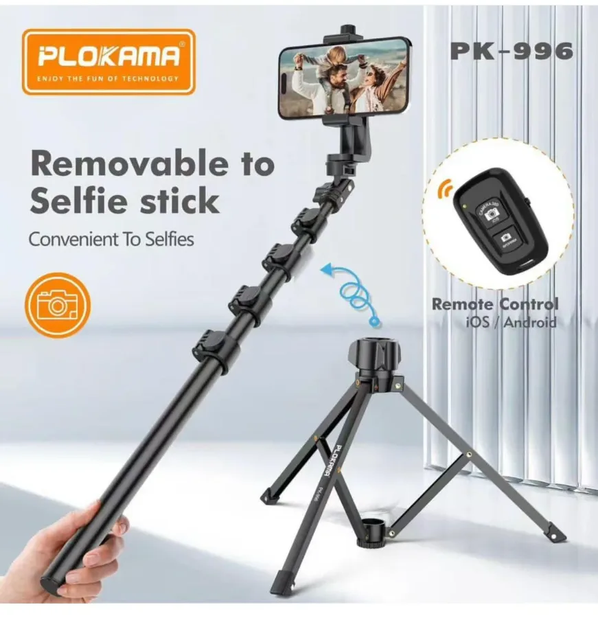 PLOKAMA PK996 Multifunctional Bluetooth Tripod with Remote 5.5F PK996 — photo 2