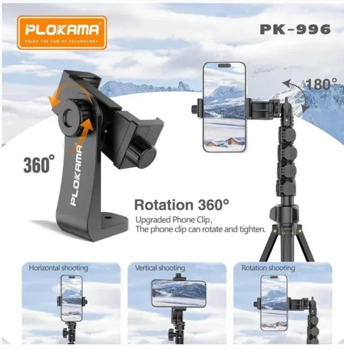 PLOKAMA PK996 Multifunctional Bluetooth Tripod with Remote 5.5F PK996 — photo 5