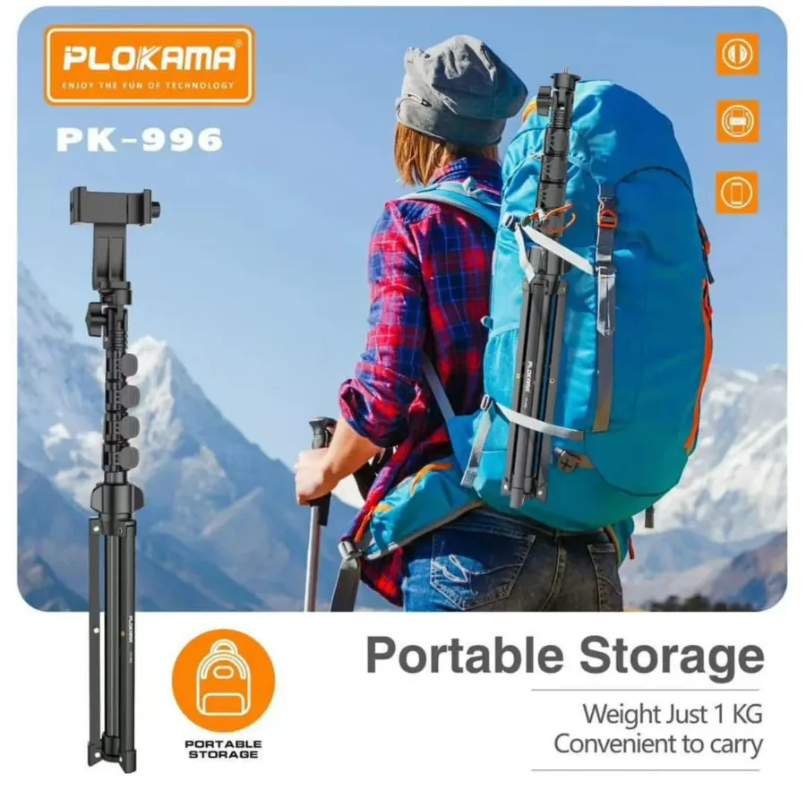 PLOKAMA PK996 Multifunctional Bluetooth Tripod with Remote 5.5F PK996 — photo 7