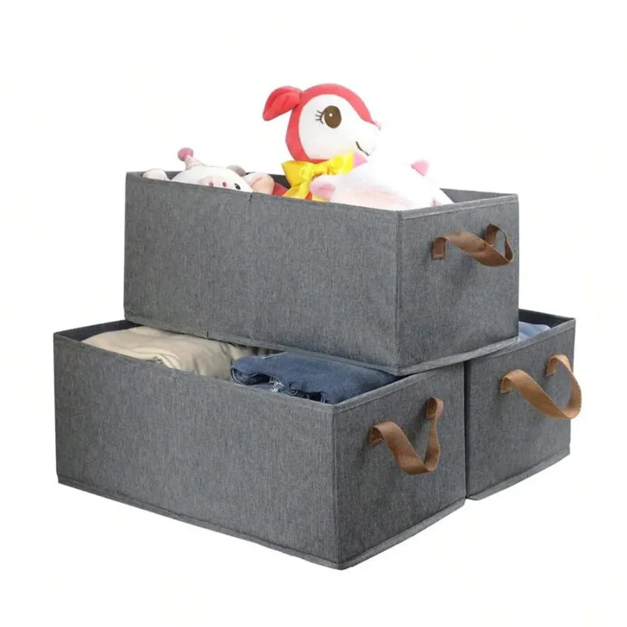 Cationic Steel Frame Storage Box, Foldable Portable Cloth Clothes Organizer Basket — photo 3