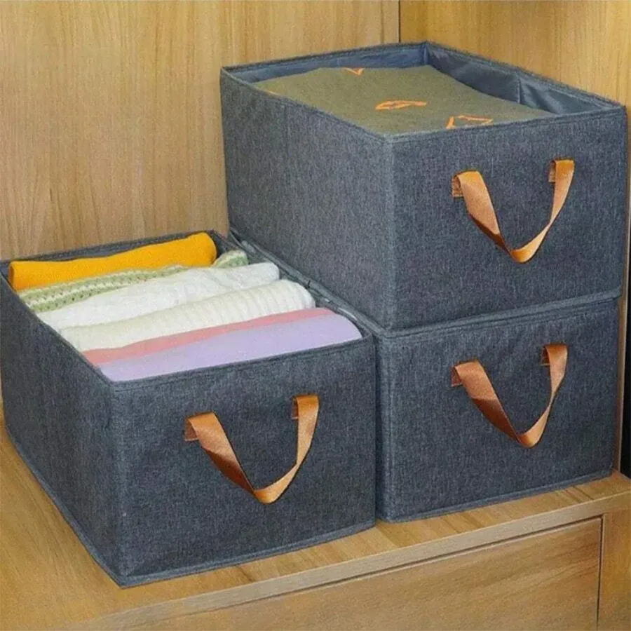 Cationic Steel Frame Storage Box, Foldable Portable Cloth Clothes Organizer Basket