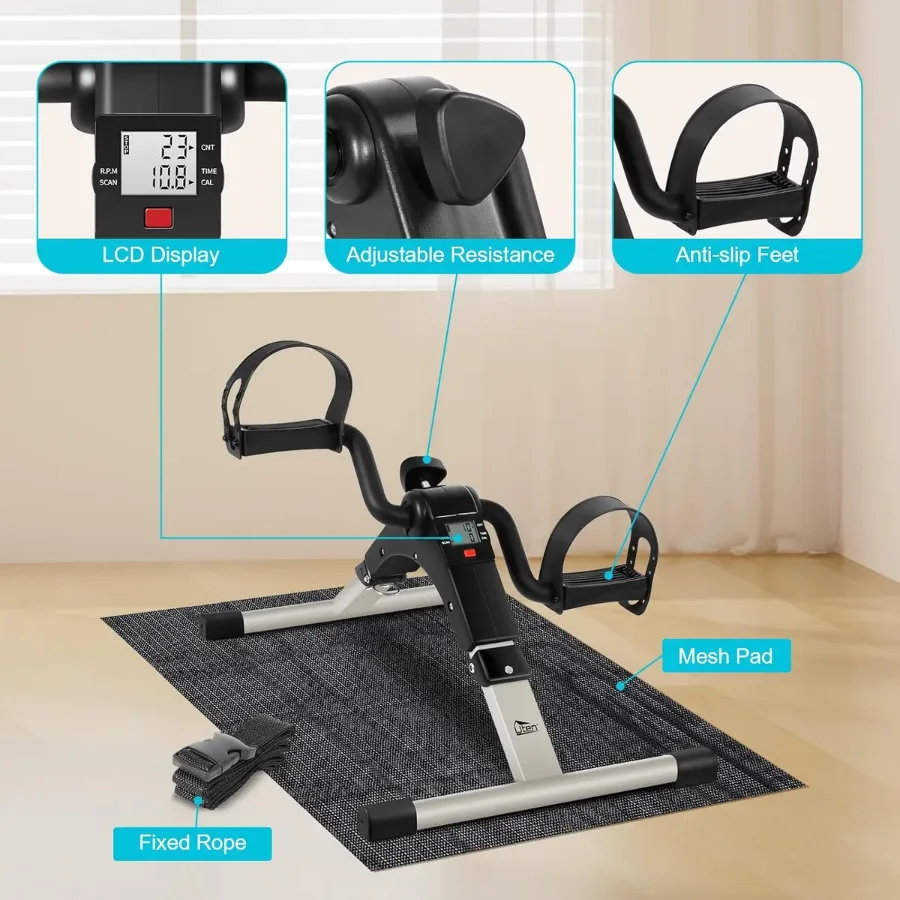 Sport Foldable Pedal Exerciser, Stationary Under Desk Exercise Equipment Arm/Leg/Foot Peddler Exercise — photo 3