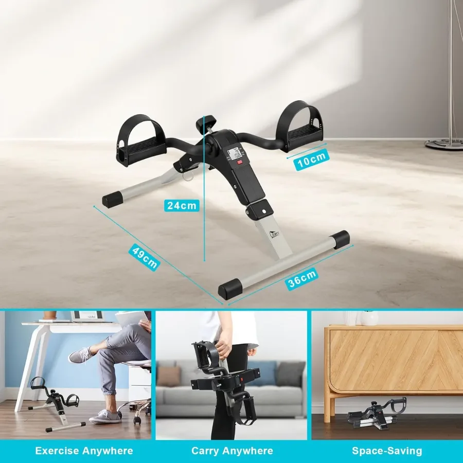 Sport Foldable Pedal Exerciser, Stationary Under Desk Exercise Equipment Arm/Leg/Foot Peddler Exercise β photo 4