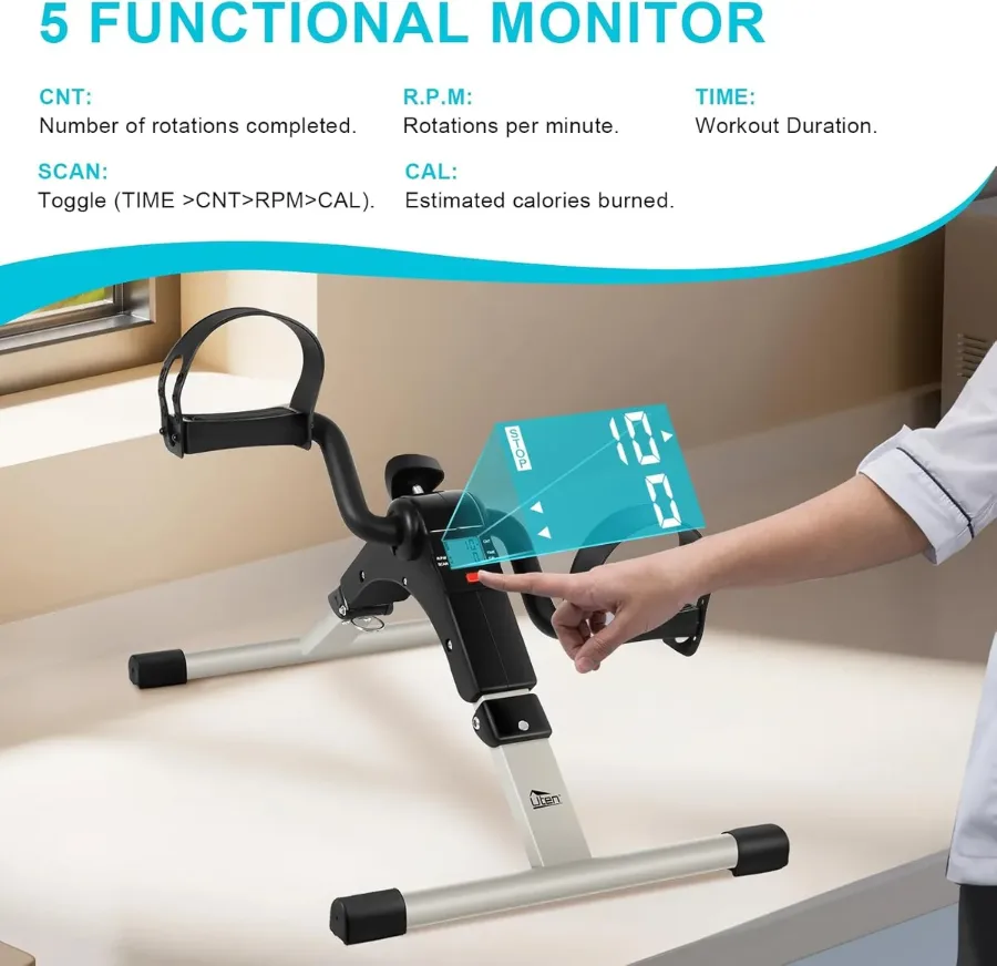 Sport Foldable Pedal Exerciser, Stationary Under Desk Exercise Equipment Arm/Leg/Foot Peddler Exercise — photo 5