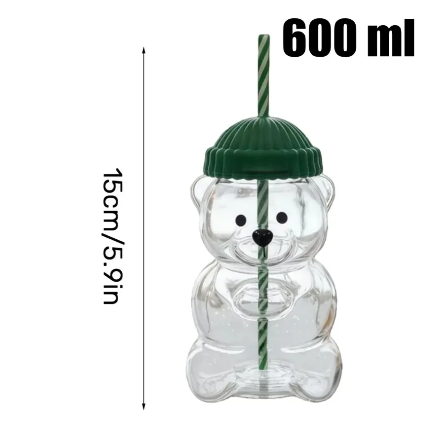 Bear Glass Cup with Straw (600ml) β photo 5