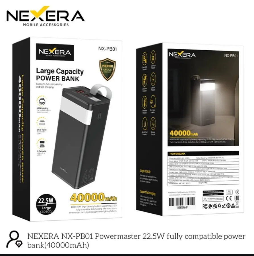40000MAH 3 Outputs Power Bank With LED Lighting NX-PB01 — photo 4
