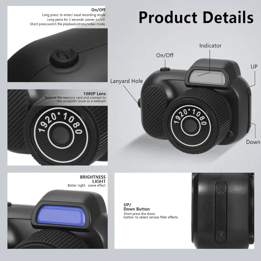 Mini Keychain Camera, 8MP, Supports SD Card Images, with Screen, Mini Digital Body Camera — photo 4