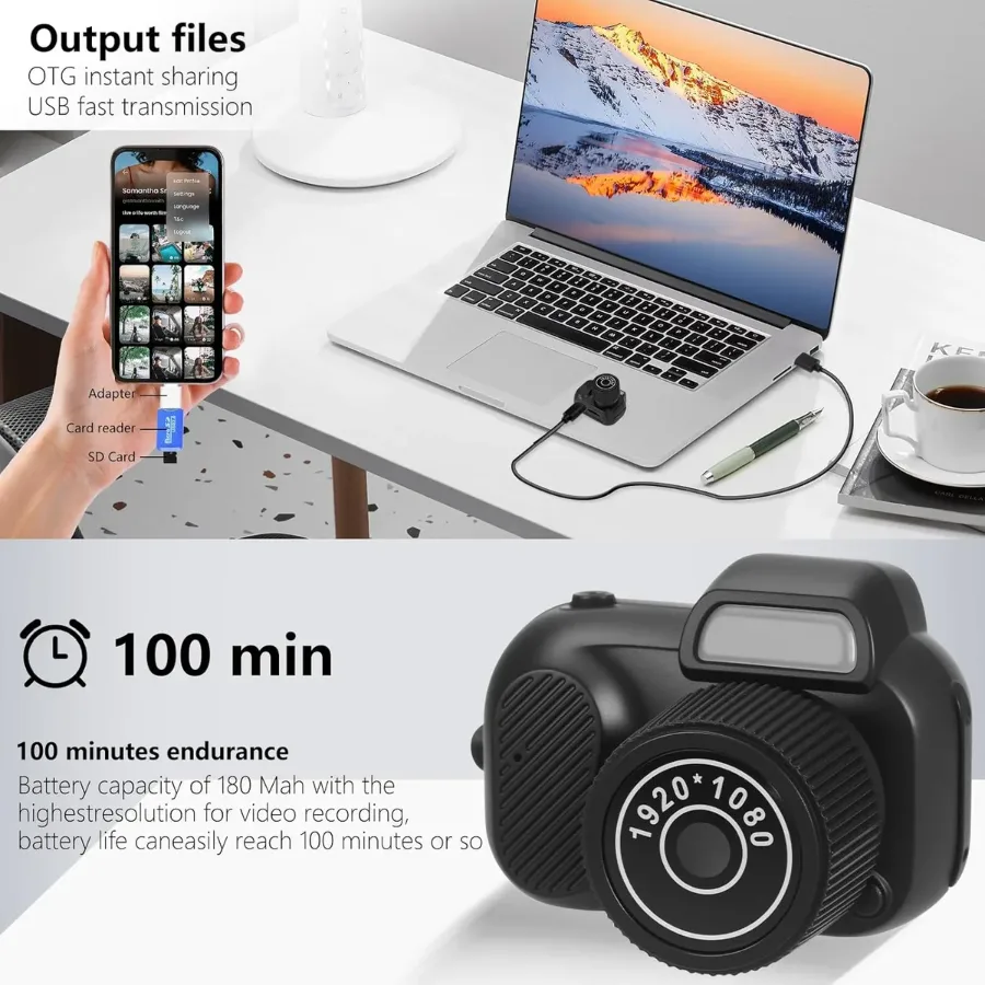 Mini Keychain Camera, 8MP, Supports SD Card Images, with Screen, Mini Digital Body Camera — photo 5