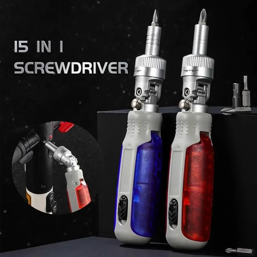 15 in 1 Magnetic Ratchet Screwdriver Set – Multi-Angle Adjustable Tool Kit for DIY Repairs