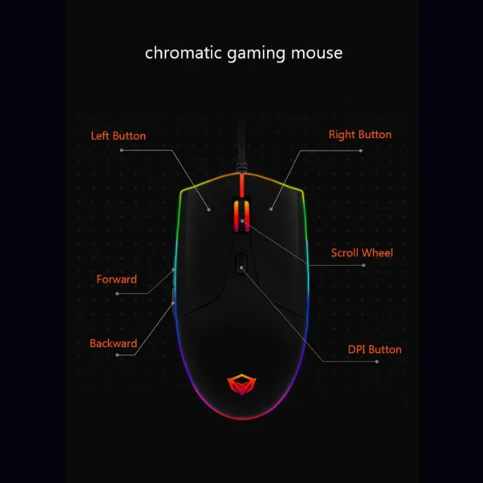 MeeTion MT-GM21 USB Wired Chromatic RGB Circulation Backlit Gaming Mouse — photo 3