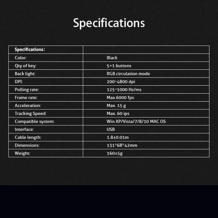 MeeTion MT-GM21 USB Wired Chromatic RGB Circulation Backlit Gaming Mouse β photo 4