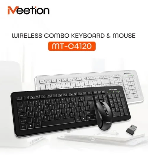 MEETION C4120 2.4 GHz KEYBOARD AND MOUSE WIRELESS COMBO – White — photo 2