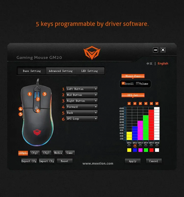 MEETION GM20 Optical Silent Wired Gaming Mouse β photo 9