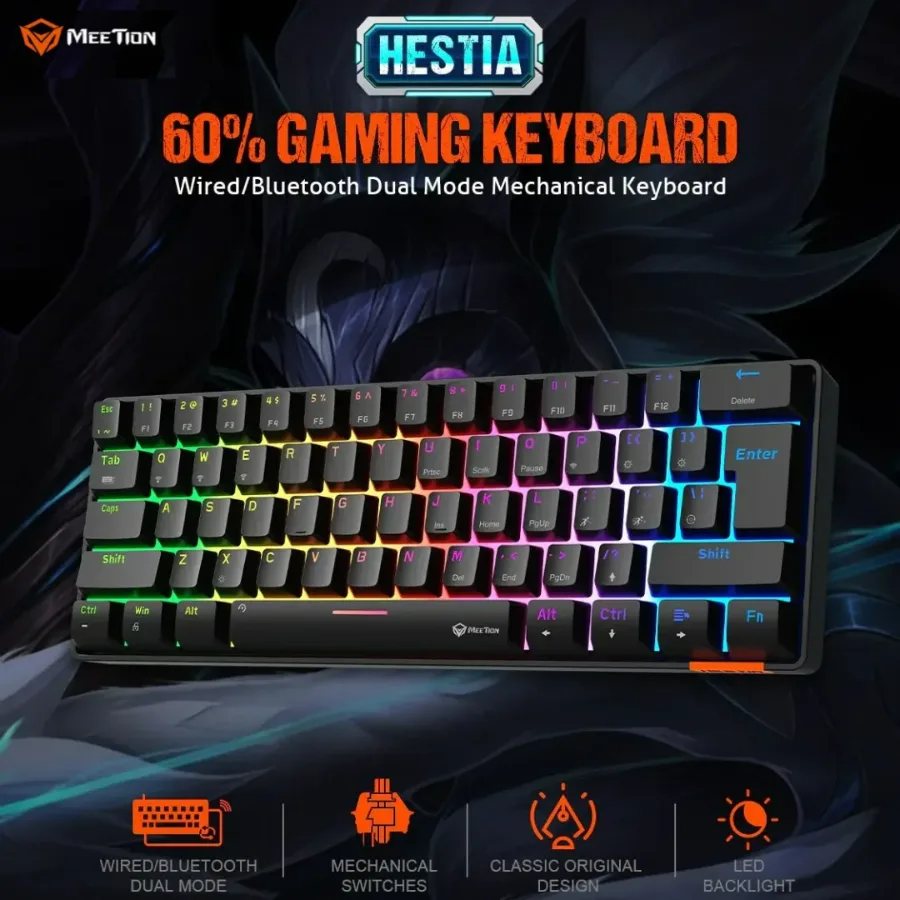 MEETION RGB Wired Mechanical Keyboard HESTIA - Black | MK005