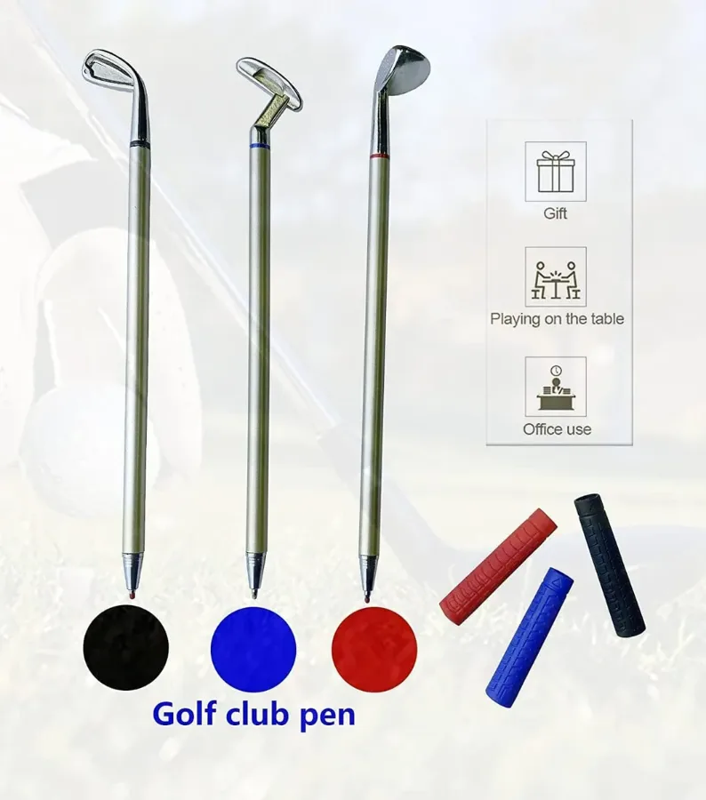 Golf Pen, Mini Golf Gift Set, Desktop Golf Ball Pen Gift, 3 Golf Clubs Pens with Balls and Flag β photo 5