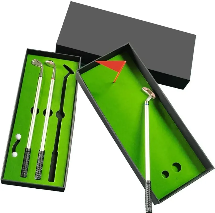 Golf Pen, Mini Golf Gift Set, Desktop Golf Ball Pen Gift, 3 Golf Clubs Pens with Balls and Flag β photo 7